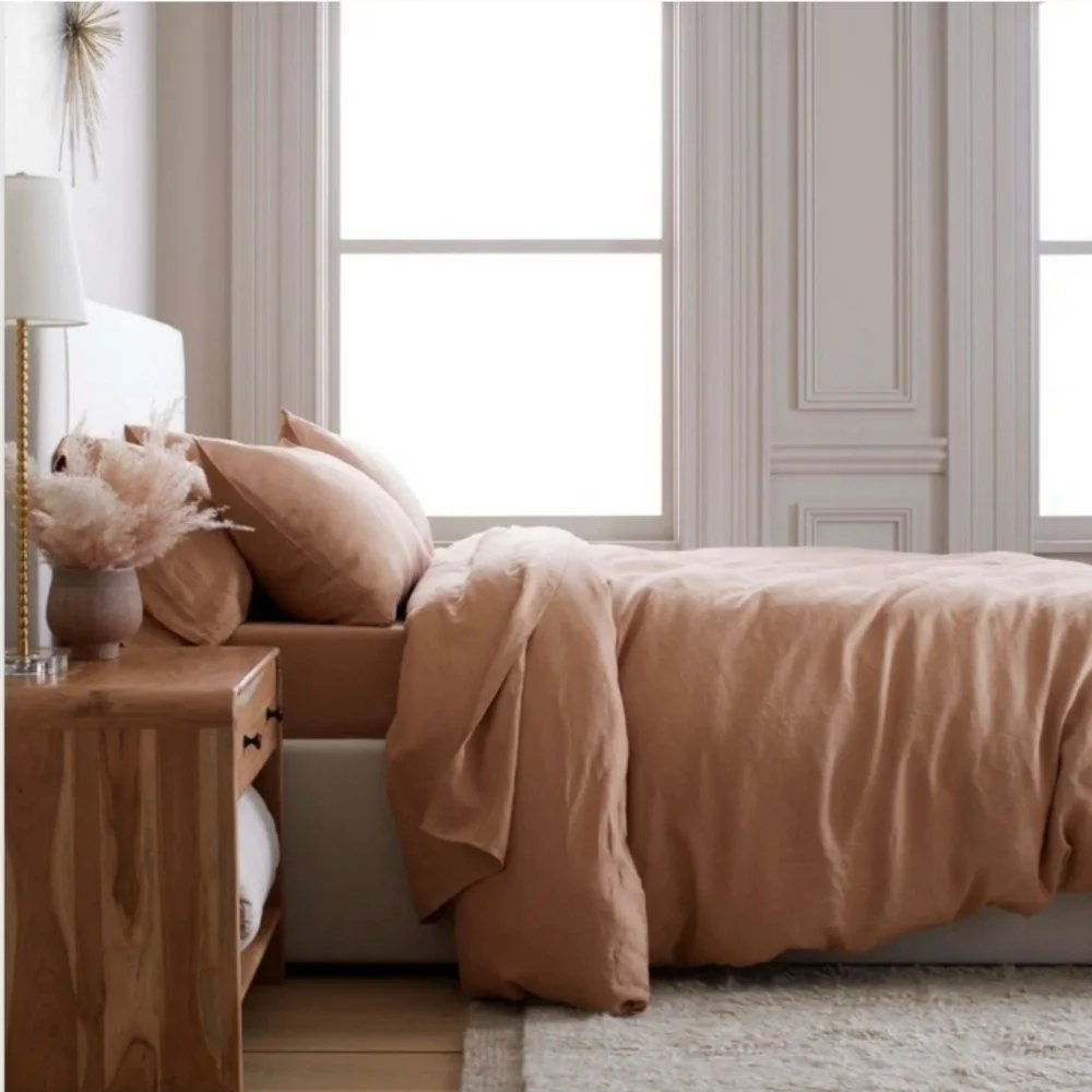 Quince 100% Linen Duvet Cover Desert Sunset Twin - Picture 2 of 7